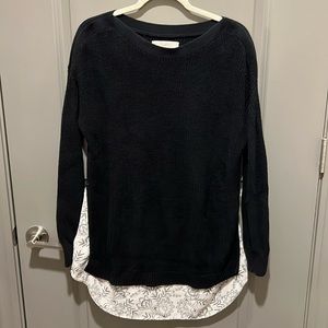 Layered Knit & Blouse Floral Top